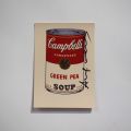 Carte postale Campbell's Green Pea Soup signée, d'après A. Warhol, format 14 x 9 cm