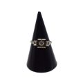Bague Art Déco en or gris 18ct, diamant de 0.25 ct et deux petits diamants