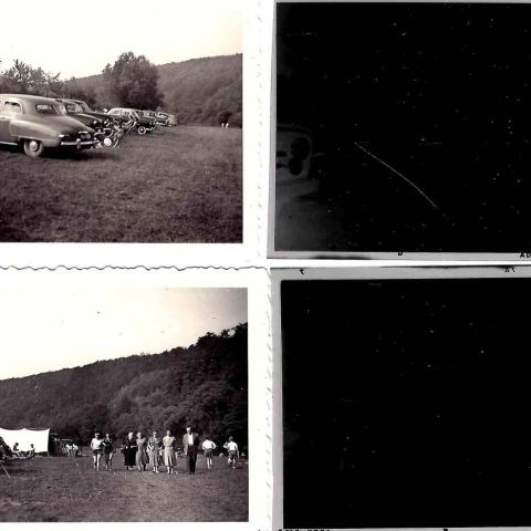 Lot de 2 photographies et négatifs de la Sûre à Born, années 50