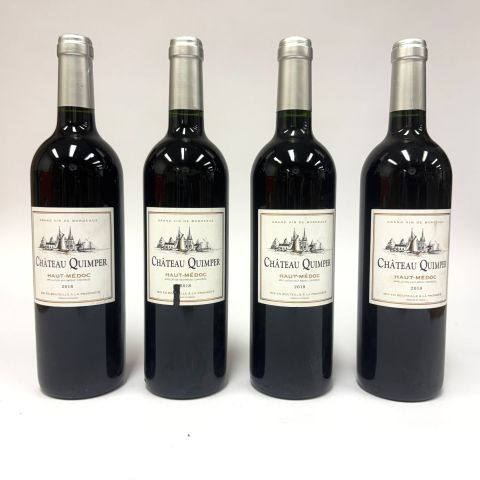 Quatre bouteilles du Château Quimper, millésime 2018, Haut-Médoc exceptionnel