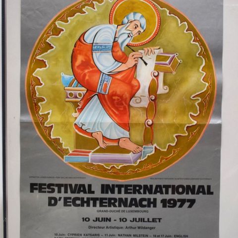 Affiche du Festival International d'Echternach 1977 avec enluminure du Codex Aureus