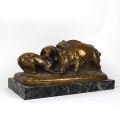 Die Wildschweinjagd: Skulptur aus verlorenem Wachs von Henri Louis Bouchard