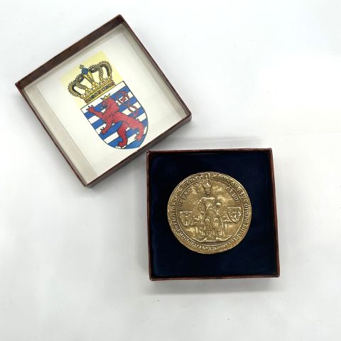 Sceau de Charles IV, "Goldene Bulle", fonte dorée, boîte d'origine incluse