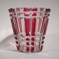Vase en cristal style Art Déco, rouge et incolore, 15.5 cm