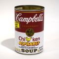 Boîte de conserve Campbell's Soup d'A. Warhol, édition sans certificat, 10 x 6,7 cm