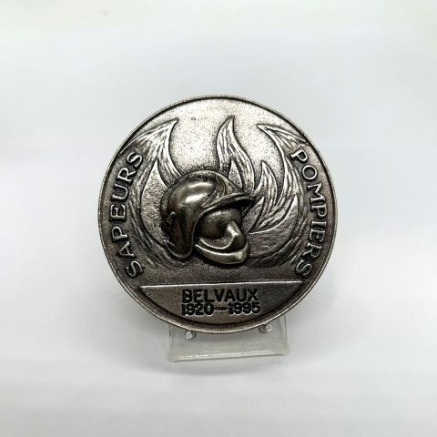 Médaille commémorative des Sapeurs-Pompiers de Belvaux, 1920-1995, métal, 70 mm