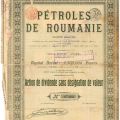 Romanian Petroleum Company stock certificate, 1906, with 3 coupons; shows signs of browning