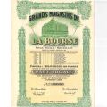 Shares of Grands Magasins de La Bourse, Brussels, 1961, with coupons