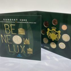 Benelux Euroset coin folder - 2005 edition under Plexiglas