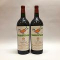 Duo de Magnums Château Mouton Rothschild 1999, étiquette signée Savignac