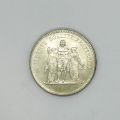 50 franc Hercules silver coin, 1974, in slipcase, good condition