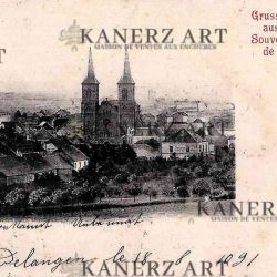 Antique postcard "Gruss aus" with photo of F. Müller (ca 1900)