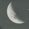 Vintage silver print: observing the Moon through a telescope, 1930