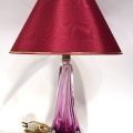 VAL SAINT LAMBERT, Lampe en cristal rose