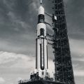 Rare vintage photo of the Saturn rocket on its launch pad, 1964