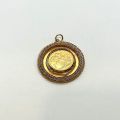 Souverain en or d'Édouard VII, Australie, 1902, médaillon ajouré, 16,10g