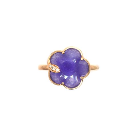 Bague Pasquale Bruni en or rose 18K, quartz violet et diamants brillants