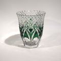Vase en cristal Val Saint Lambert blanc et vert, hauteur 20 cm