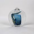 Blue blown glass vase, signed 1989, height 19 cm, unique
