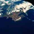 Blick auf die Erde von der Raumfähre Discovery mit Costa Rica - Zeitgenössischer Abzug 1994