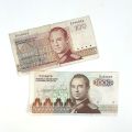 Zusammenstellung von 100- und 1000-Franc-Noten, unterschiedlicher und dokumentierter Zustand
