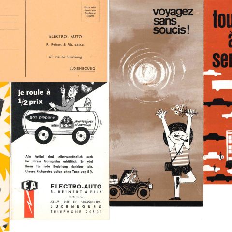 Publicités rétro pour produits automobiles luxembourgeois des années 50/60