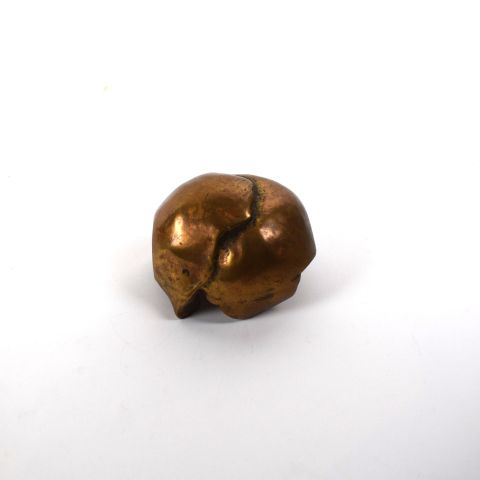 Sculpture en bronze patiné doré de Osa Scherdin, météorite, signée, 10 cm