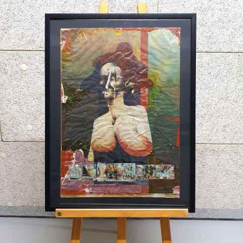 Kocis Eugène III : Composition en technique mixte datée de 1989