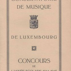 Wettbewerbskatalog des Musikkonservatoriums in Luxemburg 1944-1945