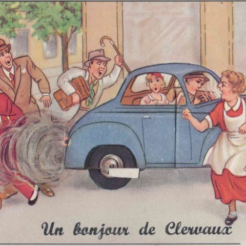 Carte postale fantaisie "Un bonjour de Clervaux" avec une surprise photographique !