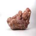 Sculpture en quartz rose du Bouddha entouré d'un dragon, fin XXe siècle