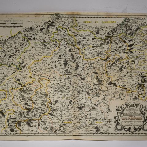Carte ancienne de la région de Liège et du Luxembourg, par Nicolas Sanson, 1667