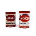 Lot de 2 bidons d'huile : NORIP et AMALIE, 1 L chacun