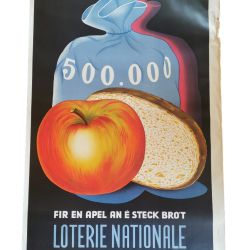1952 NATIONAL LOTTERY poster by Gusty Mersch in fine condition