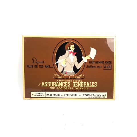 Affiche vintage des Assurances Générales, 1951, état impeccable, 35 x 60 cm