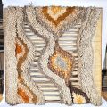Tapis mural macramé design Trio par K.H Kaeppel - Modèle vintage