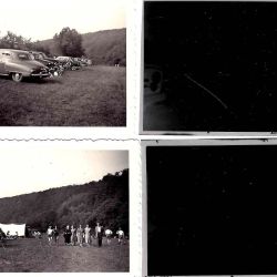 Set of 2 photographs and negatives of the Sûre river in Born, 1950s