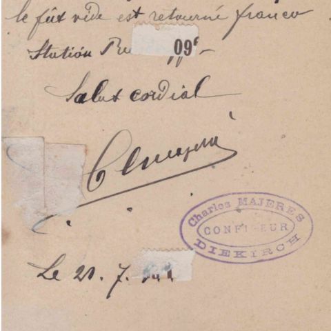 Commande de tonneau d'eau-de-vie de grains de Charles Majerus à l'Industriel Even, 1891