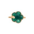 Ring in 18K rose gold with green agate and diamonds, Pasquale Bruni