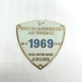 Dreieckige Vintage-Metallplatte für den Kühlergrill, Royal Motor Union Ecurie, 1969