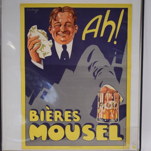 Affiche originale MOUSEL : F.S. MAY, lithographie O. De Rycker, Bruxelles-Forest