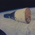 Single view of Gemini 7 captured from Gemini 6A, December 1965