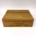 Caisse en bois de 3 bouteilles Château Prieuré Saint-Genes, millésime 1988