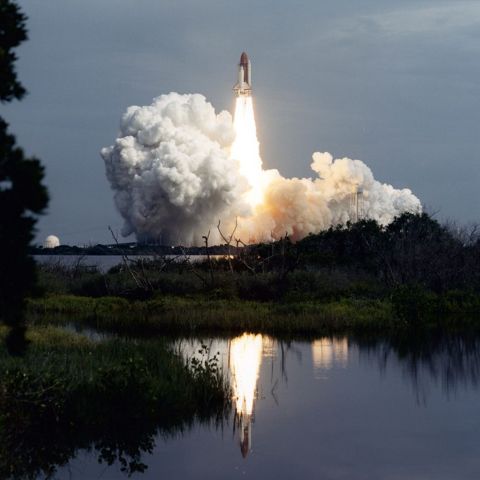 Décollage historique de la navette Columbia, mission STS-40, tirage chromogénique d'époque