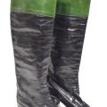 FRANÇOIS VILLON, Bottes en cuir noir & bandeau supérieur vert