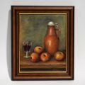 Nature morte aux pommes "Pichet Pommes" : Huile sur toile de Jeanny Kieffer-Federspiel (1944)