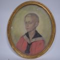 Portrait d'enfant de Jean Jacoby, pastel de la 1ère Guerre Mondiale, 55 x 45 cm