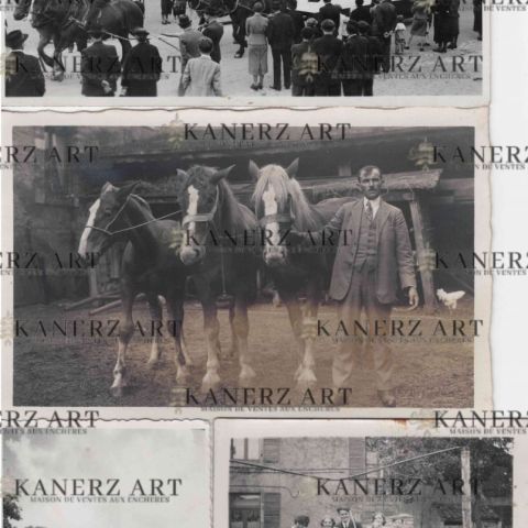 Photographies privées des années 20/30 : Café, pompiers, chevaux et quilles