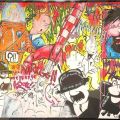 Toile unique d'Arthugo : explosion de couleurs en format 150x200 cm