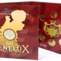 Benelux Euroset 60 years folder under Plexiglas, Banque Centrale Luxembourg edition